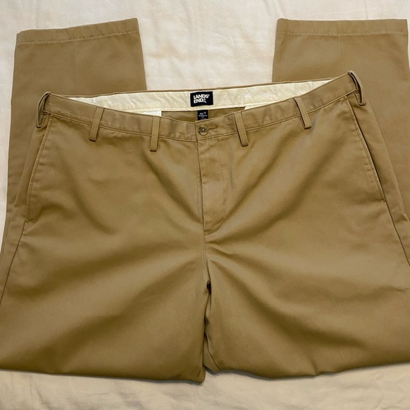 New Men’s Lands’ End Traditional Fit flat front khakis waist size 46 - Picture 5 of 6